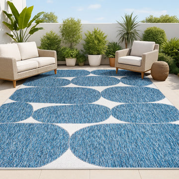 Rayna Modern Geometric Organic Shapes Indoor/Outdoor Area Rug